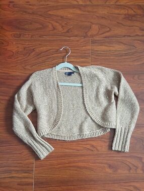 GAP Beige Cropped Knit Bolero Shrug
